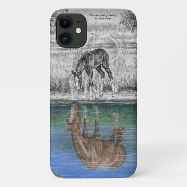 Foal Water Reflection of Horse Case-Mate iPhone Case (Back)