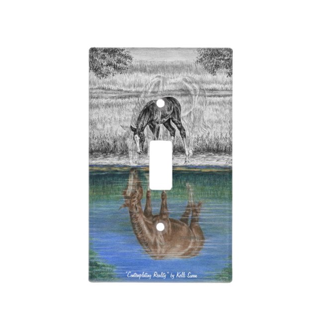 Foal Water Reflection of Horse Light Switch Cover (Front)