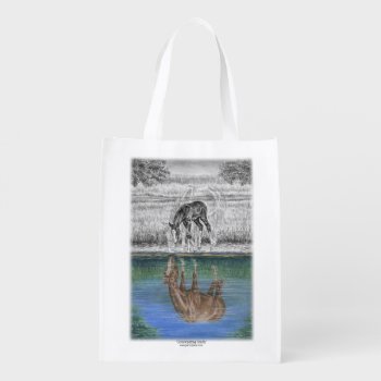 Foal Water Reflection Of Horse Reusable Grocery Bag by KelliSwan at Zazzle