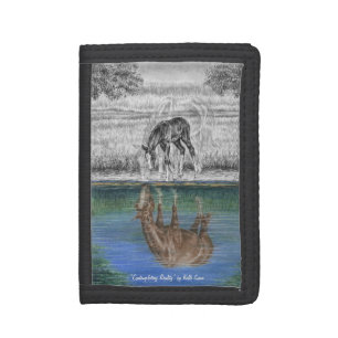 Foal Water Reflection of Horse Trifold Wallet
