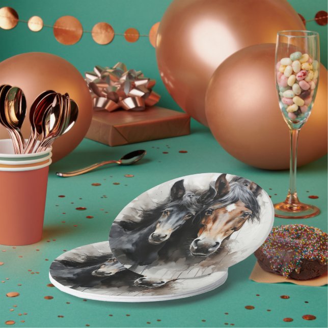 Foal with his mother paper plates (Multi)