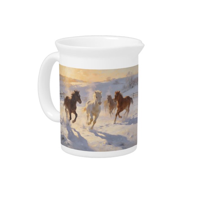 Foals at Play Beverage Pitcher (Left)