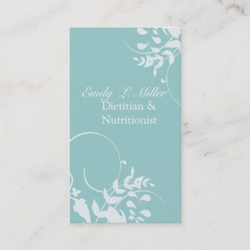 Customizable Foam Blue Branches Swirls Business Cards
