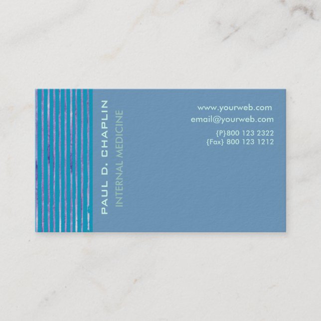 Foam Blue Cutting Edge Business Card (Front)