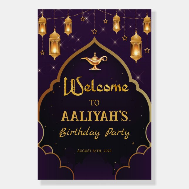 Foam Board Arabian Nights Welcome Sign Poster (Front)