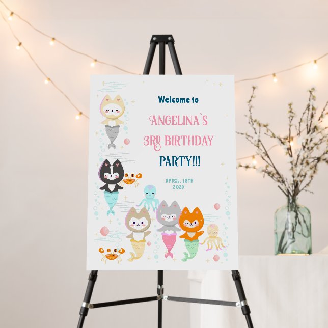  Foam Board Banners Welcome to the birthday party (In Situ (Stand))