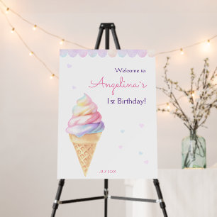 Foam Board birthday party with sweet ice cream.