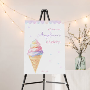 Foam Board birthday party with sweet ice cream.