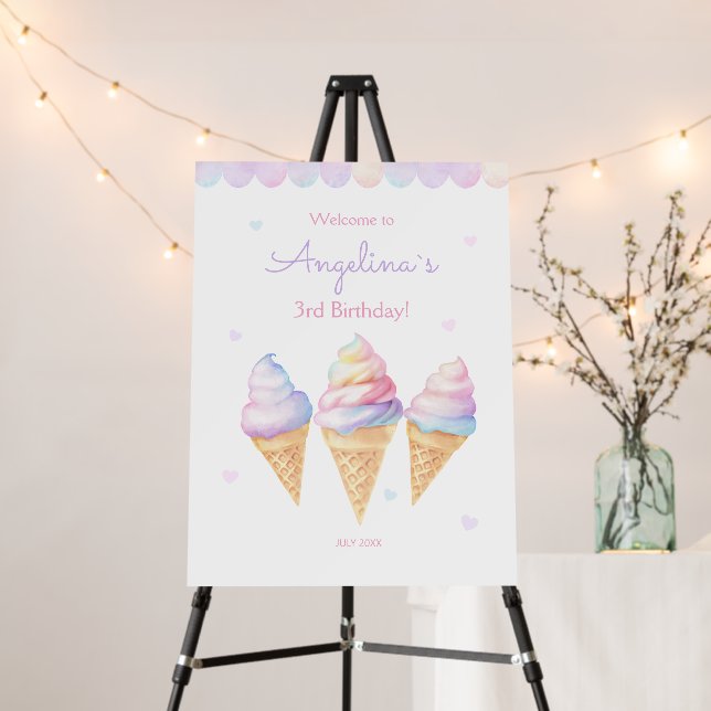 Foam Board birthday party with sweet ice cream. (In Situ (Stand))