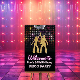 Foam Board Disco 70s Party Welcome Sign