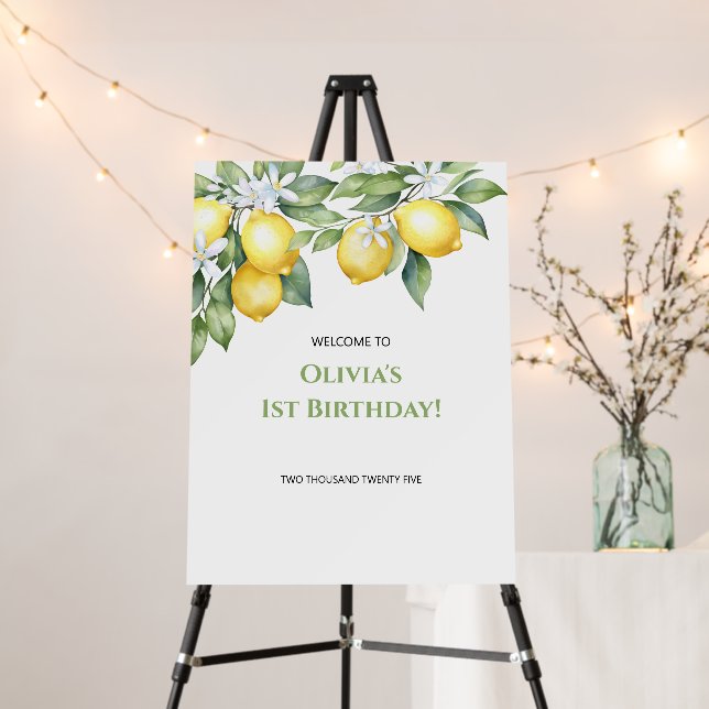 Foam Board Lemon citrus 1st birthday. (In Situ (Stand))