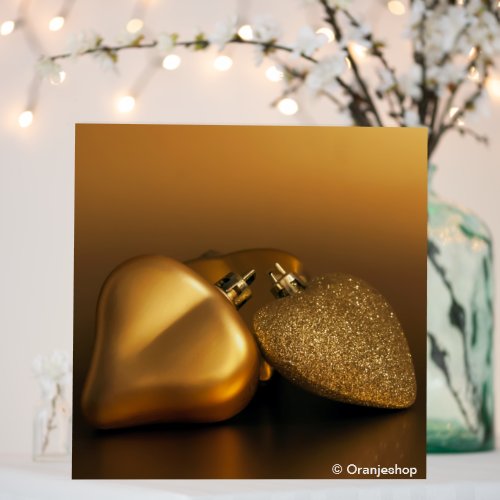 Foam Board with Golden Christmas Hearts 12x12