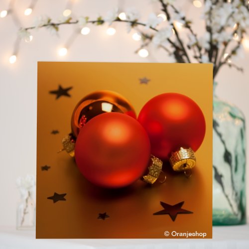 Foam Board with Orange Christmas Balls 12x12