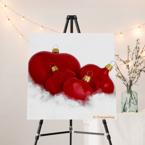 Foam Board with Red Hearts for Christmas 24x24