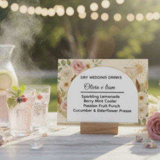 Foam Boards Boho Arch Dry Wedding Drinks Menu Sign