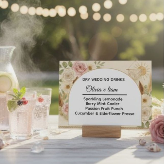 Foam Boards Boho Arch Dry Wedding Drinks Menu Sign (Creator Uploaded)