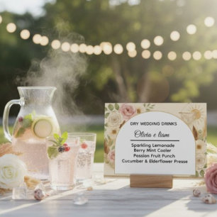 Foam Boards Boho Arch Dry Wedding Drinks Menu Sign