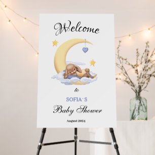 Foam Boards Welcome Baby Shower with Bunny.