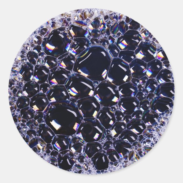 foam bubbles classic round sticker (Front)