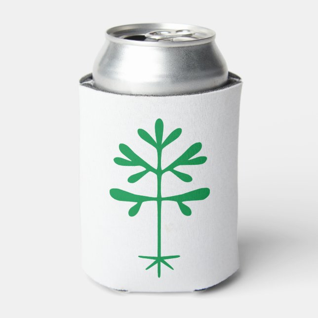 Foam Can Cooler with a Green Solid Sapling (Can Front)