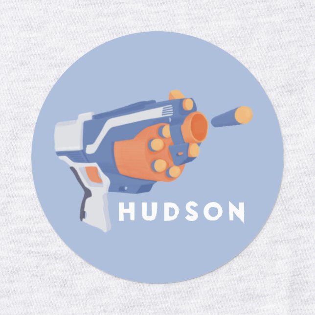 Foam dart gun custom design label (Design 1)