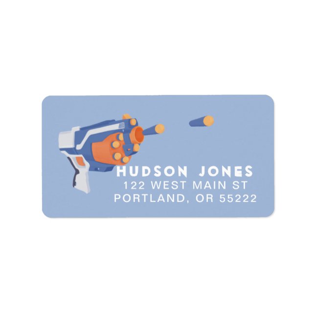 Foam dart gun custom design label (Front)