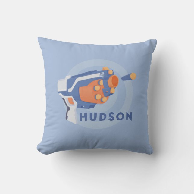 Foam dart gun custom design throw pillow (Front)