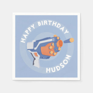 Foam dart gun party design napkins