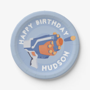 Foam dart gun party design paper plates