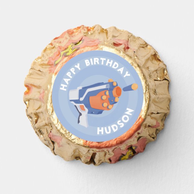 Foam dart gun party design reese's peanut butter cups (Front)