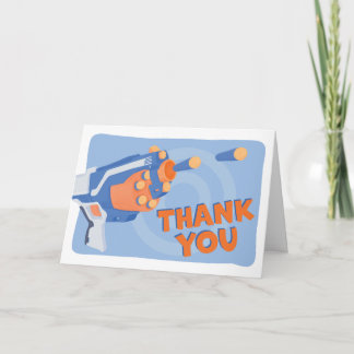 Foam dart gun party Thank You Card