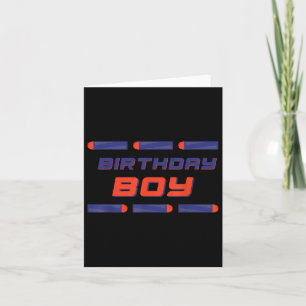 Foam Dart War Birthday Boy Shirt Card