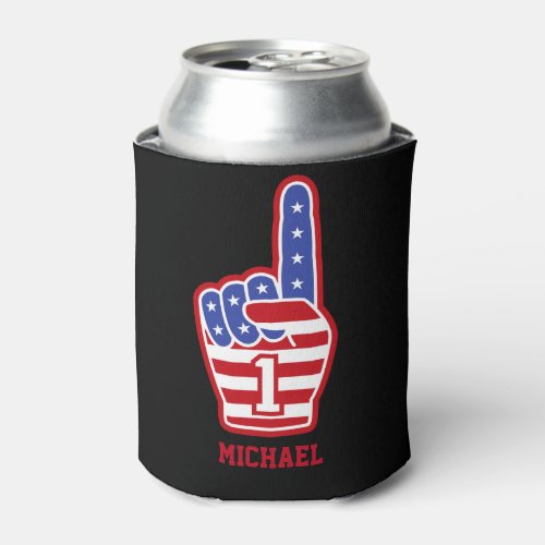 Foam Finger 4th Of July Sports USA Can Cooler