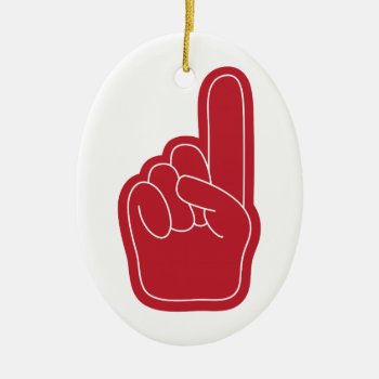 Foam Finger Ceramic Ornament by EmbroideryPatterns at Zazzle