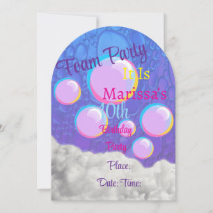 Foam Party Birthday Invitations