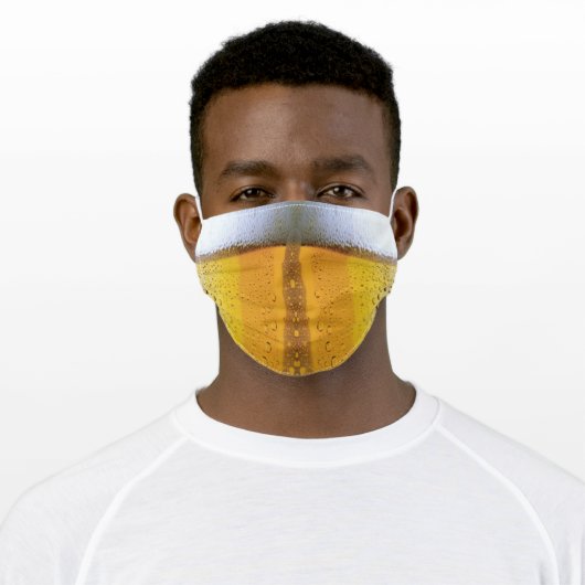 Foaming Beer Glass Adult Cloth Face Mask (Worn)