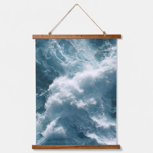 Foamy Blue Ocean Wave Texture Tapestry