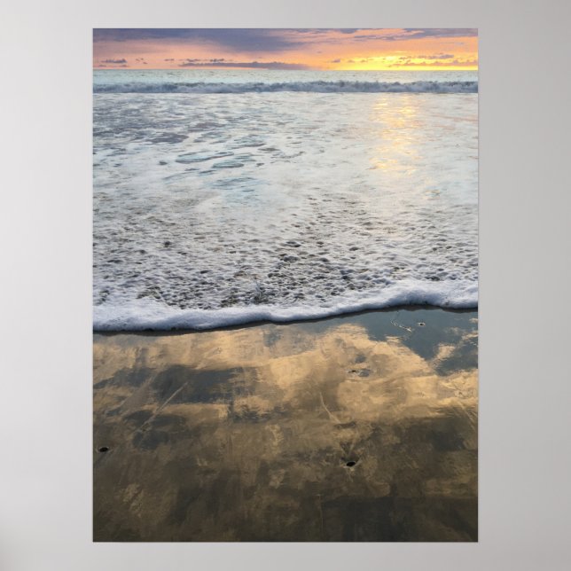 Foamy Waves at Moonlight Beach Poster (Front)