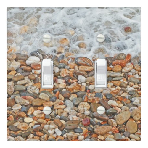 FOAMY WAVES WASH OVER BEACH ROCKS LIGHT SWITCH COVER