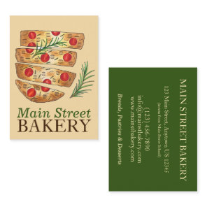 Focaccia Bread Breadmaking Italian Bakery Chef Business Card