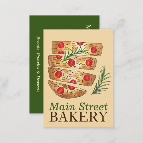 Focaccia Bread Breadmaking Italian Bakery Chef Business Card