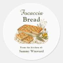 Focaccia Bread Homemade Gift Label