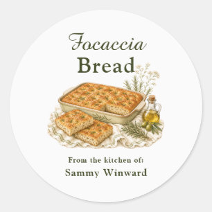Focaccia Bread Homemade Gift Label