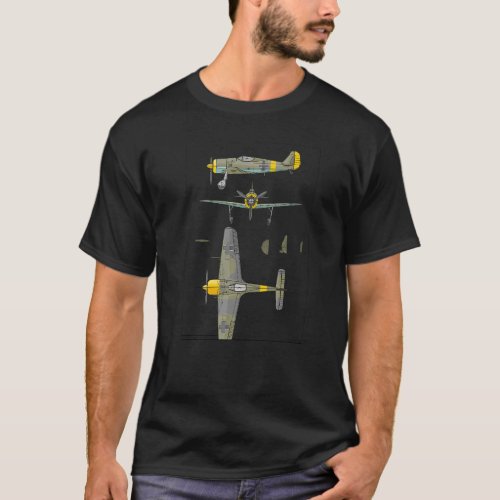 Focke Wulf Fw 190 German WW2 Plane Diagram   T_Shirt