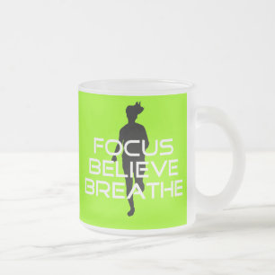Focu Believe Breathe Frosted Glass Coffee Mug