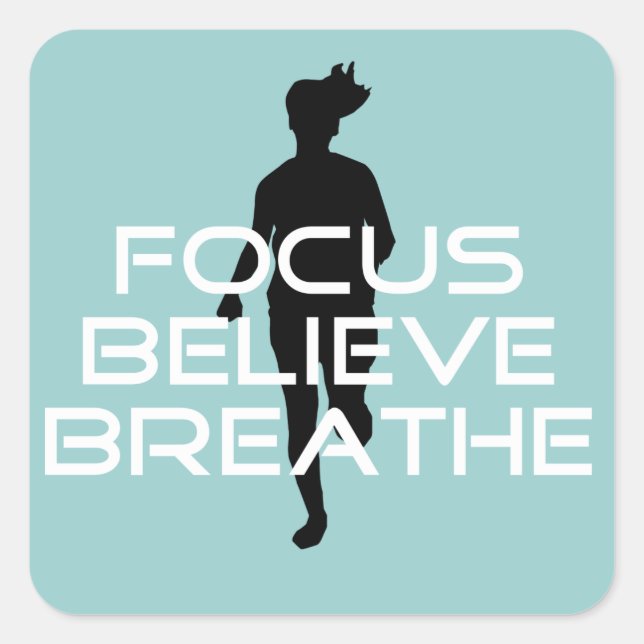 Focu Believe Breathe Square Sticker (Front)