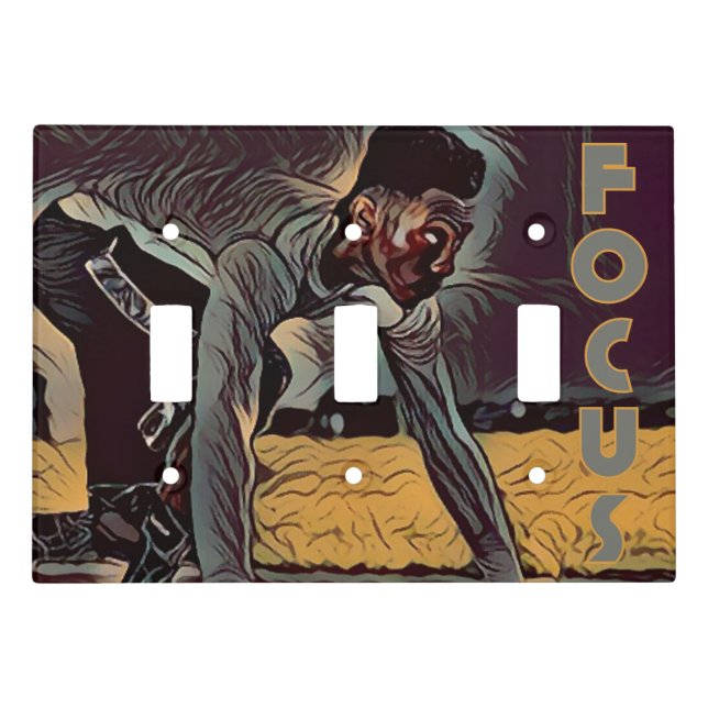 Focus African American Man Light Switch Cover (Front)