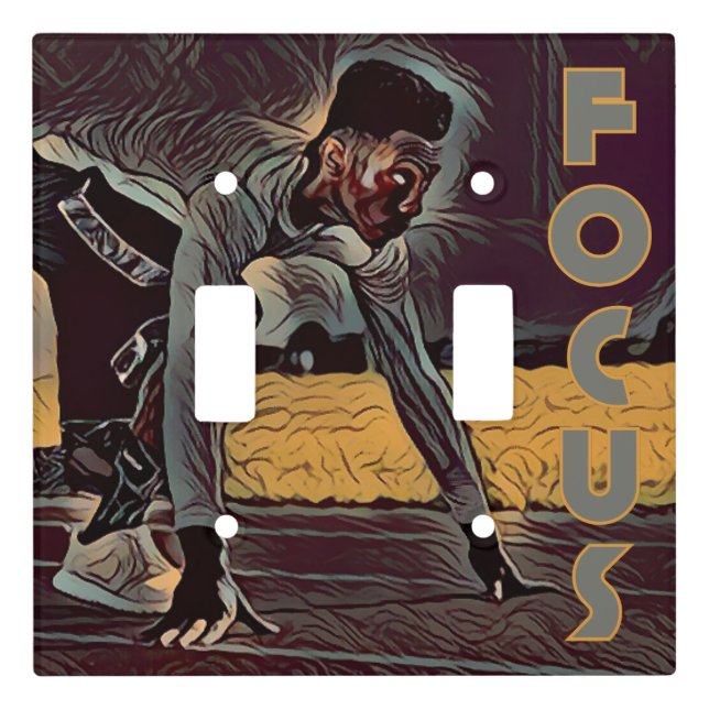 Focus African American Man Light Switch Cover (Front)