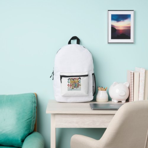 Focus and flourish  printed backpack