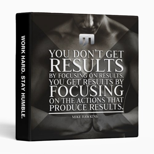 Focus and Results _ Workout Motivational 3 Ring Binder